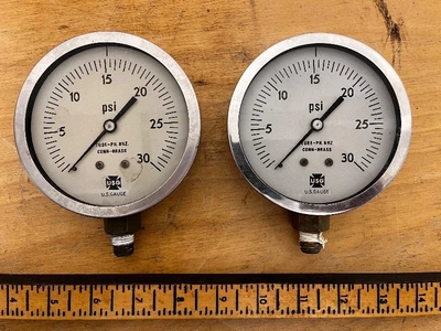 Pair of USG 30 PSI Pressure Gauges