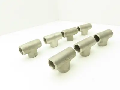 AFI Flowline 1" Butt Weld Tee SCH 40 316L Stainless Steel  Lot of 7