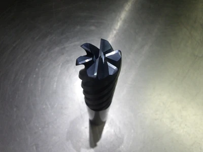 Kyocera/SGS 1" 6 Flute Carbide CR Endmill 1" Shank .090" R 35125 (LOC433A)