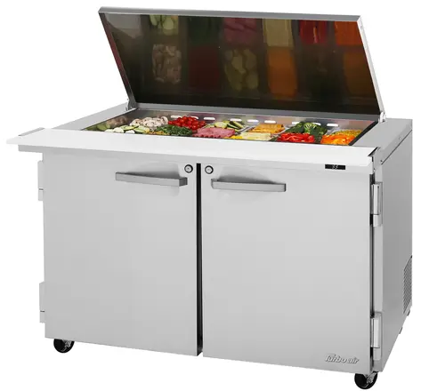 Turbo Air PST-48-18-N-FL 48 1/4" PRO Series Mega Top Sandwich/Salad Prep Table w/ Refrigerated Base, 115v