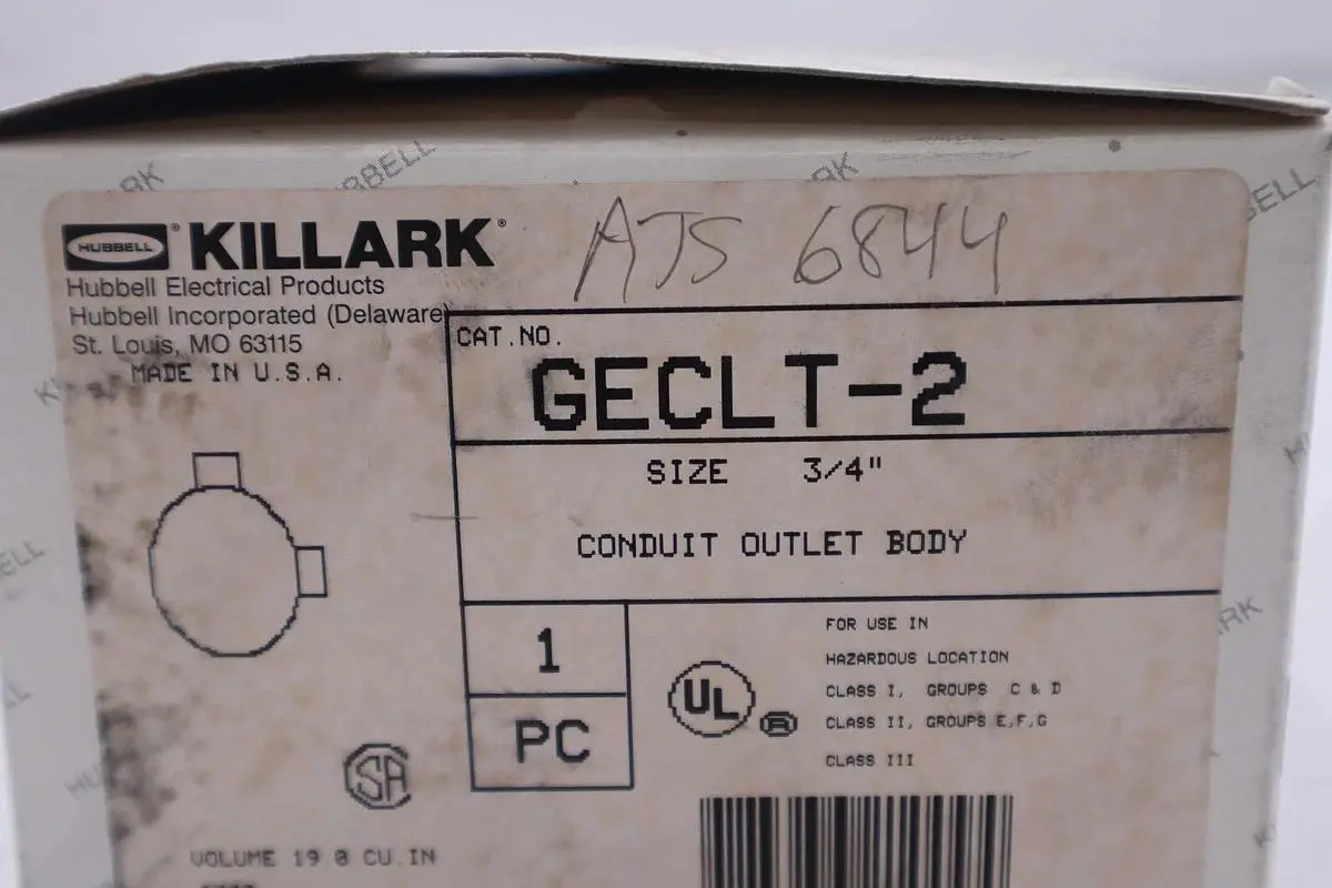 HUBBELL KILLARK GECLT-2 Conduit Outlet 3/4 in #2013-A