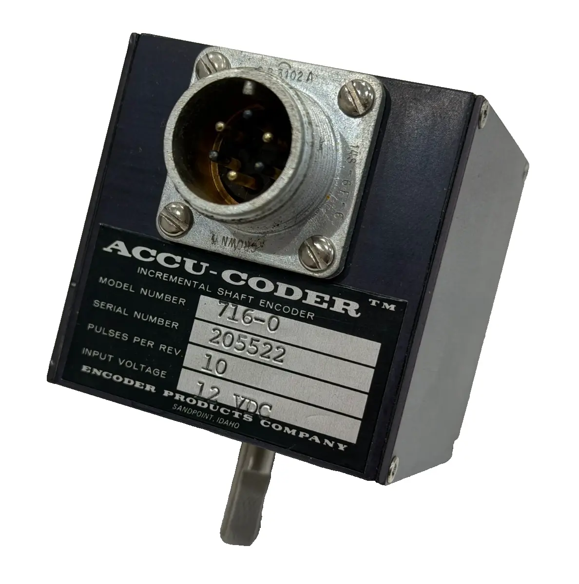 NEW ACCU-CODER 716-0 INCREMENTAL SHAFT ENCODER 12VDC 10 PULSES PER REV 7160