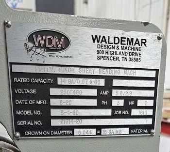 USED 2020 WALDEMAR B-4-60