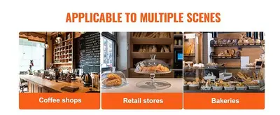 Pastry Display Case, 3-Tier Commercial Countertop Bakery Acrylic Display Case - 20.7" wide