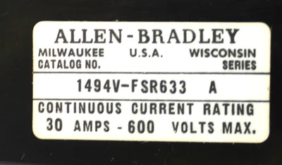 USED ALLEN BRADLEY 1494V-FSR633