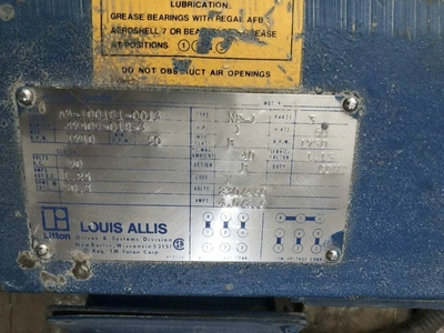 Litton Louis Allis A3-100181-0013 1HP Electric Motor 50-1710RPM 230/460V 3PH