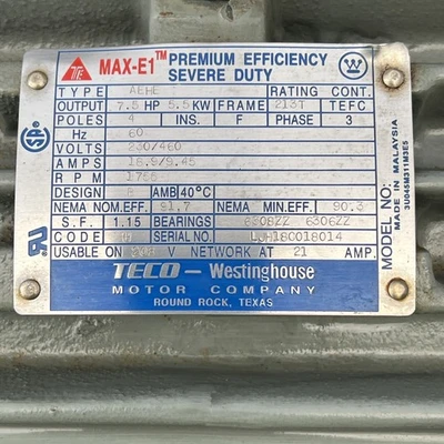 New | in-Stock Westinghouse AEHE A.C. Motors California US | Davliegogo LLC #1705364