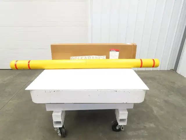Uline H-6959 Height Clearance Bar 4-1/2 x 80" Hanging Safety Bar Plastic