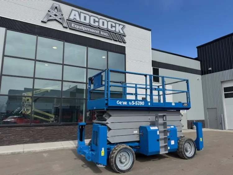 Used 2012 GENIE GS-5390RT ROUGH TERRAIN SCISSOR LIFT Scissor Lifters Alberta CA | Adcock Equipment #1418050