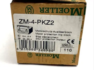 ZM-4-PKZ2 | Moeller  Motor Protection Trip Block 2.4-4A Thermal 35-55A Magnetic - New Other