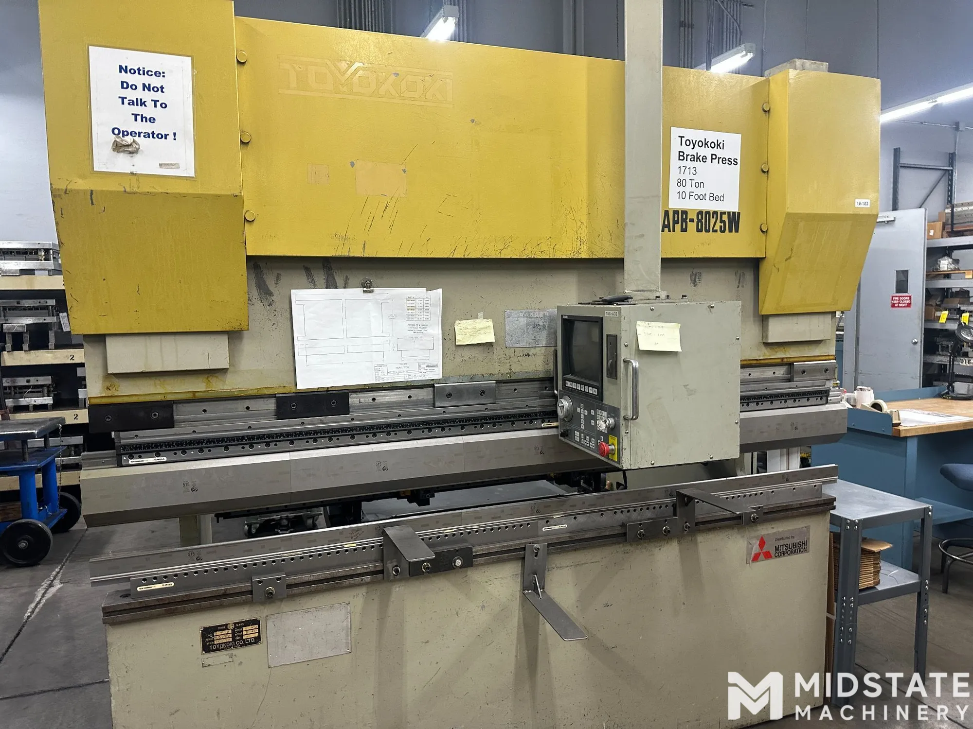 Toyokoki Mitsubishi CNC Electric Servo Press Brake 80 Ton Capacity