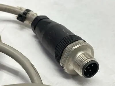USED PATLITE BEACON LIGHT MALE M12 5-PIN 12-24VDC W/ BRACKET