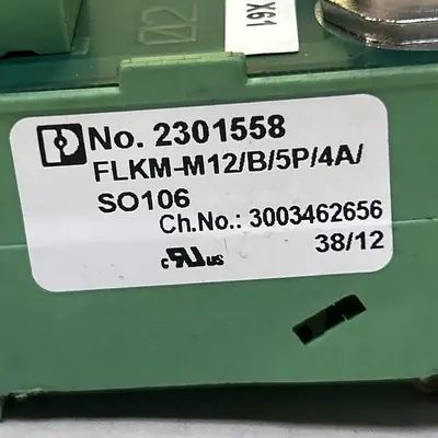 USED PHOENIX CONTACT FLKM-M12/B/5P/4A/SO106