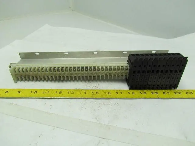 Allen Bradley 1492-F 29 Terminal Blocks w/(11)Circuit Breakers On 7/8" Bar