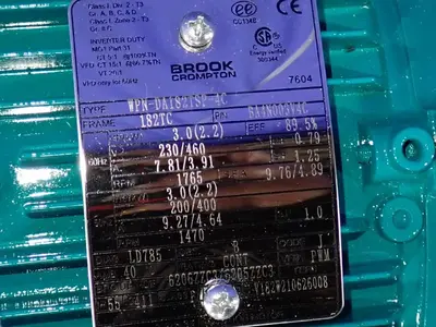 Used BROOK CROMPTON WPNDA182TSP4C Motors (misc) Ohio US | HGR 24 #938031