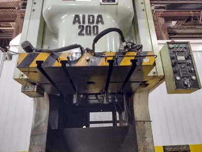 220 TON AIDA MODEL #NC1-200(2) GAP FRAME PRESS, WITH 9.84" STROKE: STOCK #22203