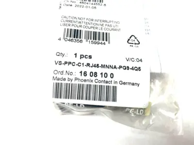 VS-PPC-C1-RJ45-MNNA-PG9-4Q5,1608100 | Phoenix Contact VS-PPC-C1-RJ45-MNNA-PG9-4Q5 4-Position Connector 1608100 - New Other