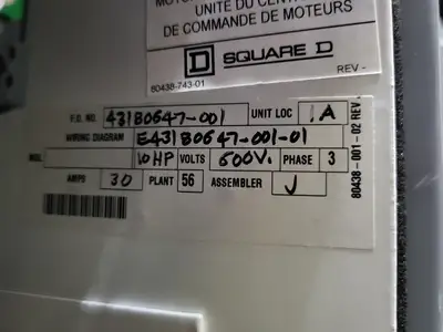 USED SQUARE D MODEL 6