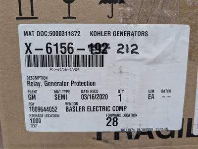 Basler Electric / Kohler BE1-11g Generator Protection Relay G5A3M2J2N0E000 New NIB