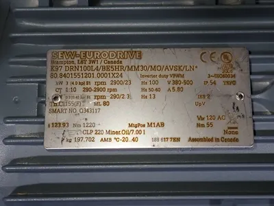 USED SEW EURODRIVE K97 DRN100L4/BE5HR/MM30/MO/AVSK/LN