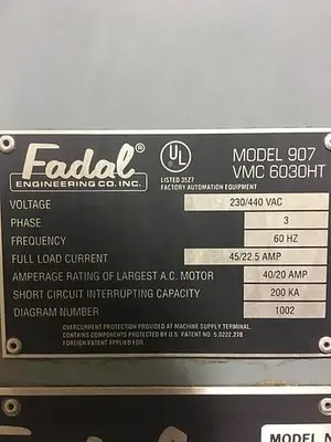 Used 1993 FADAL 6030 Vertical Machining Centers Michigan US | Aucto #1308076