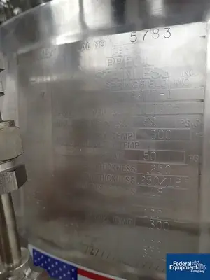 USED Precision 150 Liter Precision Fermenter, 316L S/S, 50/100#