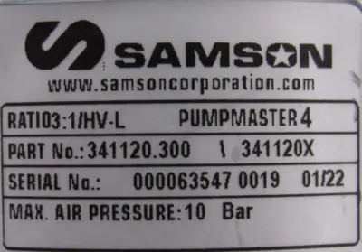 NEW SAMSON 341120.300 PUMP 55 GALLON 3:1 RATIO 341120300