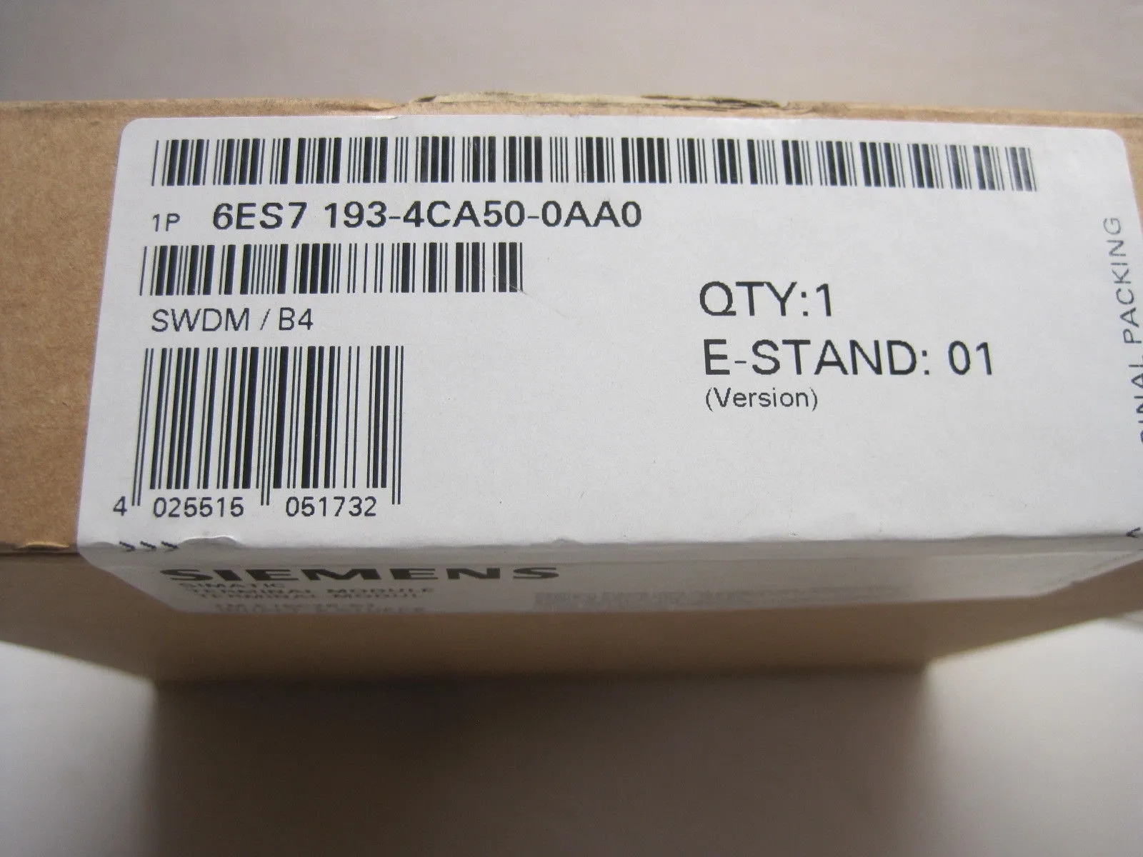 NEW SEALED SIEMENS 6ES7-193-4CA50-0AA0 TERMINAL MODULE 6ES71934CA500AA0