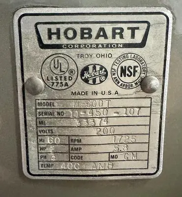 Used 1999 HOBART H600T Planetary Mixers Ohio US | Palm Beach Restaurant Equipment, LLC #1421254