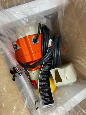 USED KITO, HARRINGTON ELECTRIC CHAIN HOIST 525LBS. 10FT 120V
