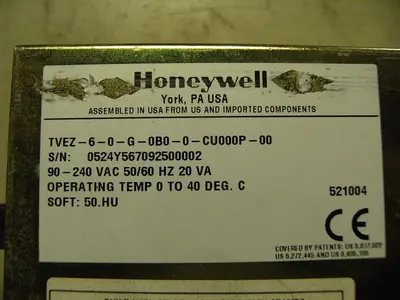 USED HONEYWELL TVEZ-6-0-G-B00-CU0000-0