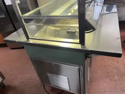 Used ColorPoint Used 50" Colorpoint 50-CFMA 3 Pan Refrigerated Salad Bar with Sneeze Guards 120V Food Displays Illinois US | Falcon Restaurant Supply #1375715