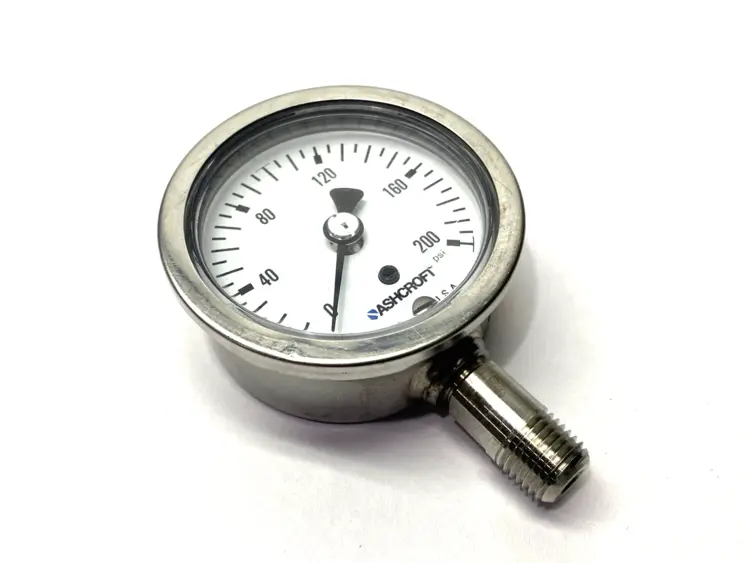 Used Ashcroft Pressure Gauge 0-200PSI, 9/16" Male Thread Universal Pressure Meters Michigan US | Maverick Industrial Sales #1461200