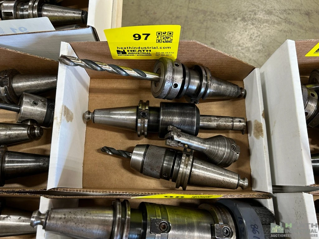 Used _UNKNOWN_ (3) ASSORTED CAT40 TOOL HOLDERS WITH TOOLING CAT Holders Illinois US | Heath Industrial Auction Services #1549695
