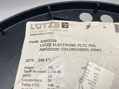 USED LUTZE FLEXIBLE ELECTRONIC CABLE PLTC PVC UNSHIELDED