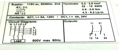 USED A / B 813S-E2BD60 PHASE MONITOR SER. A 115V 50/60HZ