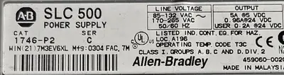 Allen Bradley 1746-P2/C & 1746-A10/B SLC500 Power Supply / Chassis (BIN752)