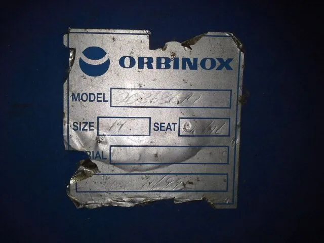 Orbinox 10"-150 knife gate valve, hand wheel operated