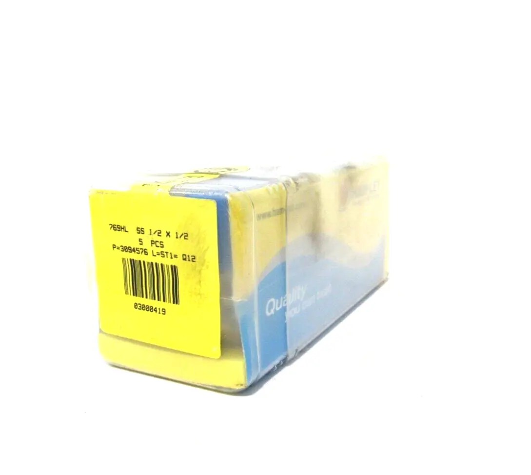 BOX OF 5 NEW HAM-LET 769HL SS 1/2 X 1/2 FITTINGS