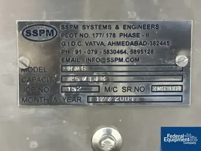 USED SSPM 25 Liter SSPM Rapid Mix Granulator, Model RMG