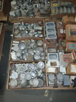 5 PALLETS OF ASSORTED CONDUIT AND CONDUIT FITTINGS, EATON, CROUS HINDS, SQUARE D