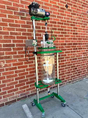New | in-Stock 2020 CHEMGLASS 50 LITER JACKETED GLASS REACTOR W/ ZERO DEAD SPACE DRAIN VALVE MFG 20 Reactors California US | Equipment Lab #1266141
