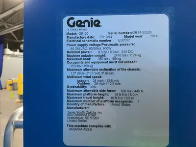 Used 2014 GENIE GR20 Manlifts Ohio US | HGR 24 #1566854