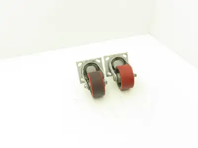 4" Caster Wheel Poly/Cast Swivel Base 2" Wide 5-1/2" Height Lot of 2