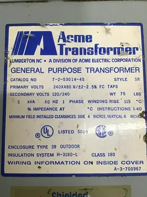 USED ACME TRANSFORMER T-2-53014-4S