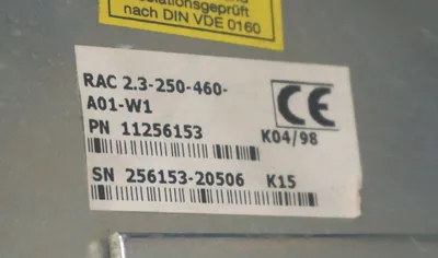 REXROTH RAC2.3-250-460-A01-W1 SERVO SPINDLE DRIVE 11256153, RAC23250460A01W1 MFR REFURBISHED