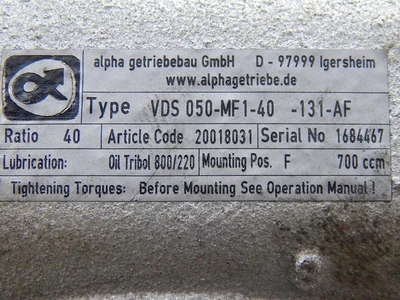 Used ALPHA GETRIEBEBAU _UNKNOWN_ Speed Reducers Texas US | OCO Industrial #1582175