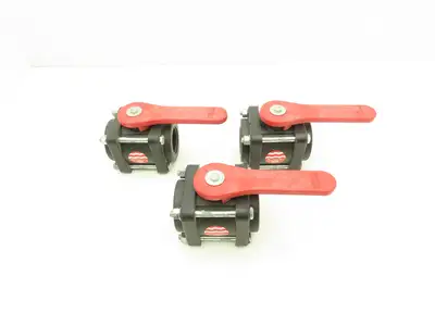 Bee Valve 4011D-20 1-1/2" NPT Full Port Ball Valve Polypropylene Lot of 3
