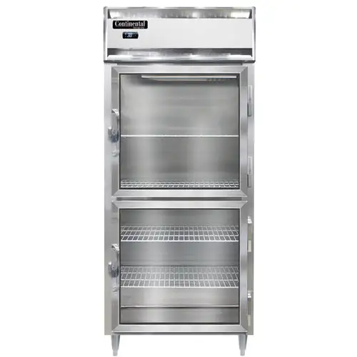 Continental D1RXNSAGDHD 36 1/4" One Section Reach In Refrigerator, (2) Right Hinge Glass Doors, Top Compressor, 115v