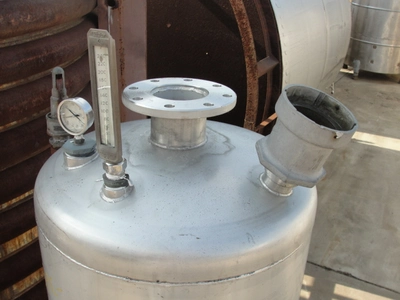 SPC7427  Tank 120 gallon vertical tank, Stainless Steel, 15 PSI @250 degrees F jacket, dish